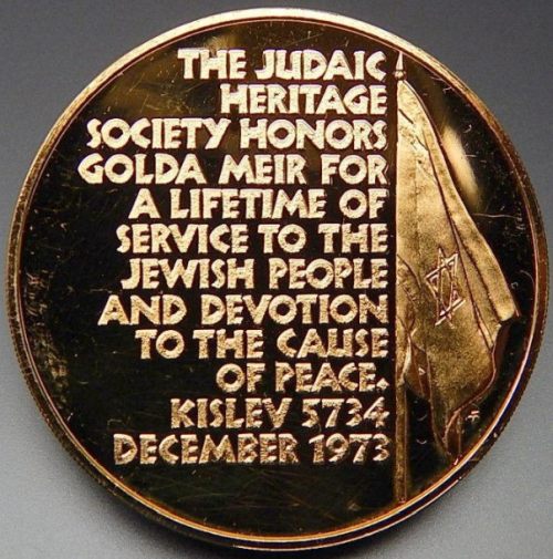Golda Meir 1973 medal