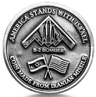 Coin made from Iranian Missiles