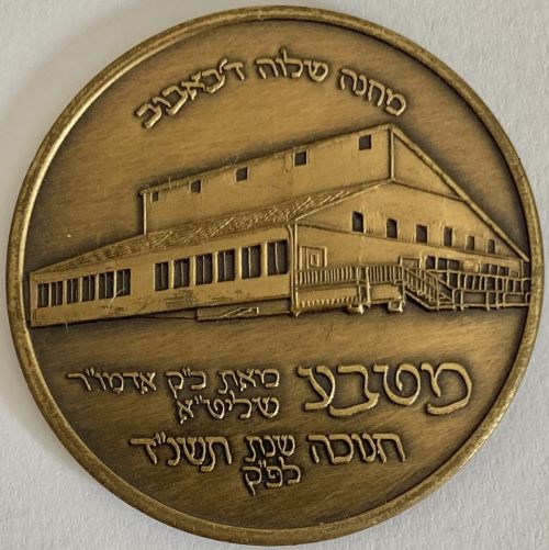 Chanukah coin from the Rebbe of Babov