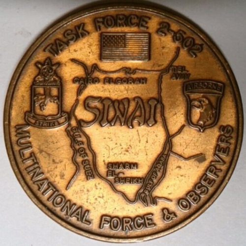 Sinai MFO Task Force 2-502 medal