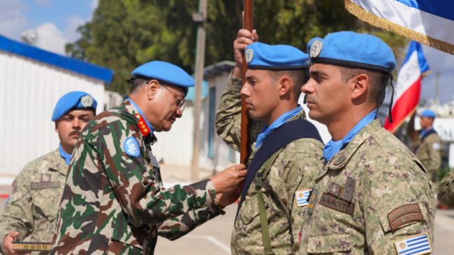 Uruguay Contingent UNDOF medal ceremony